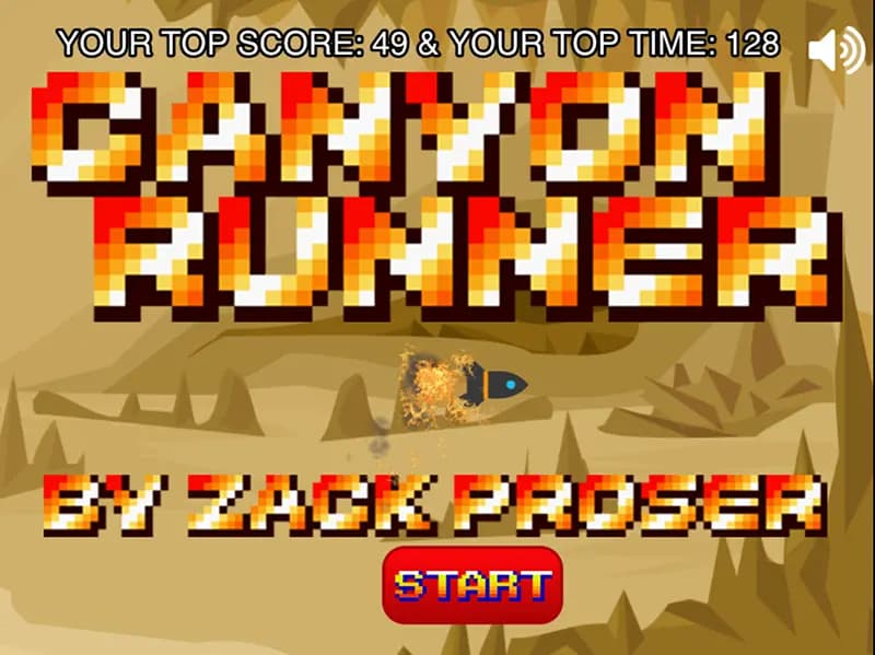 CanyonRunner Title Screen