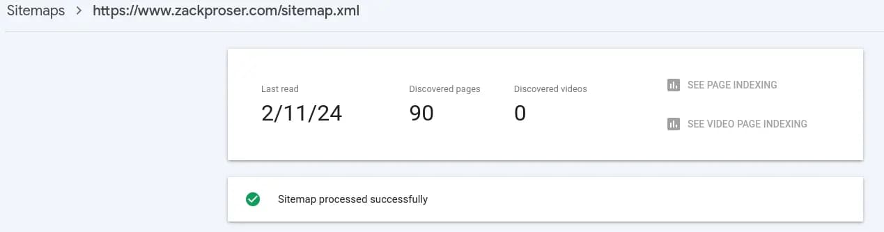 Google Search Console says our sitemap is valid!